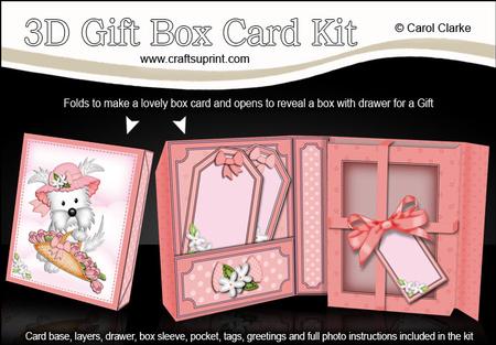 3D Westie Dog Gift Box Card Kit with 3D Decoupage