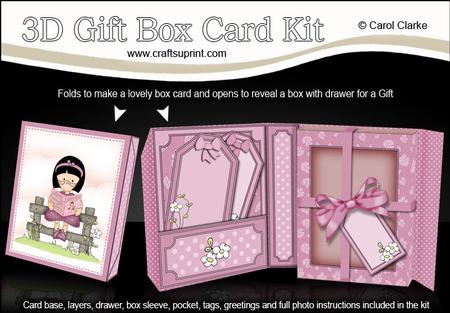 3D Roz Loves Reading Gift Box Card Kit with 3D Decoupage