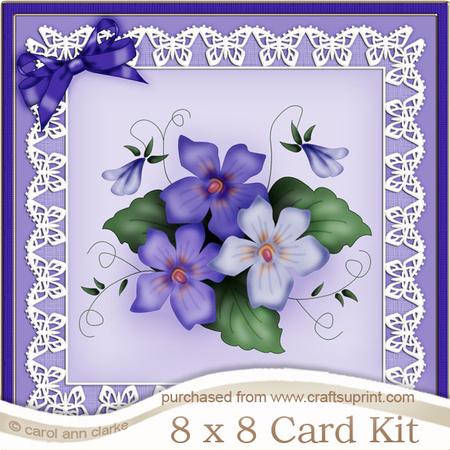 8 x 8 Pretty Viola Kit with 3D Decoupage
