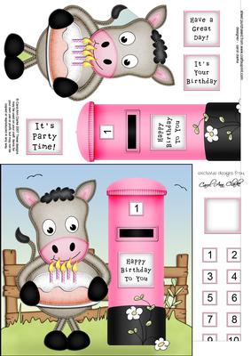Gigi Horse N Postbox Quick Card N 3D Decoupage