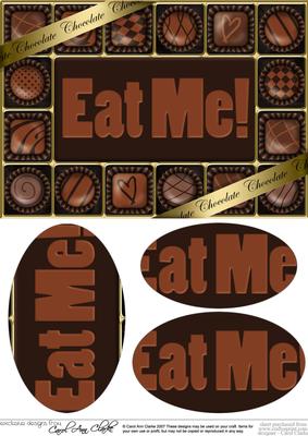 A5 Chocolate Greetings Oval Pyramage Topper