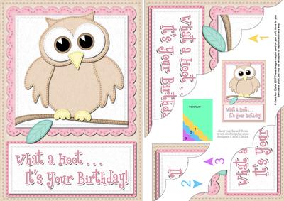 A5 What a Hoot Owl Birthday Scallop Corner Side Stacker