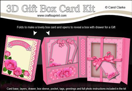 3D Rose & Lace Gift Box Card Kit with 3D Decoupage