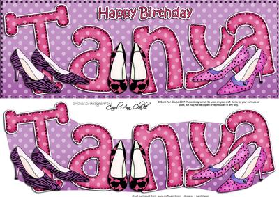 Birthday Tanya Large Dl Quick Card 3D Decoupage