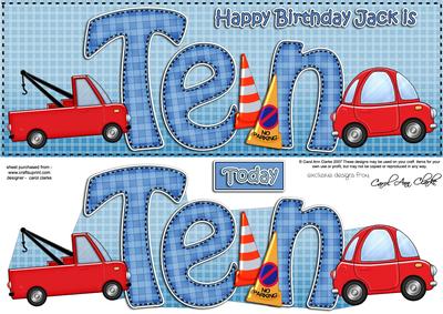 10th Birthday Jack Large Dl Quick Card N 3D Decoupage