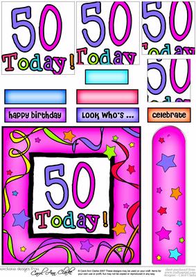 50th Birthday Quick Card with Pyramage
