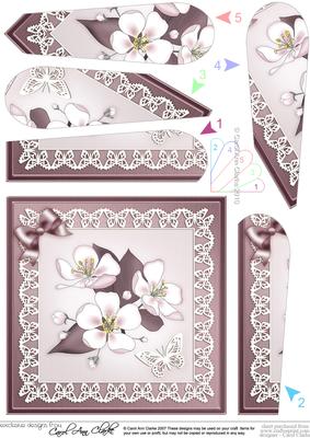 Apple Blossom Quick Card with Fan Pyramage Topper