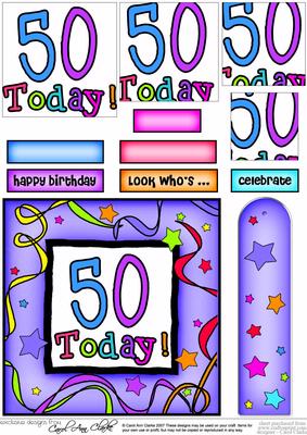 50th Birthday Quick Card with Pyramage