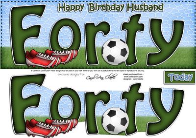 40th Birthday Husband Large Dl Quick Card N 3D Decoupage