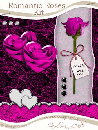 Romantic Roses Kit in Cerise with Step by Step Decoupage