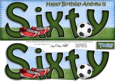 60th Birthday Andrew Large Dl Quick Card N 3D Decoupage