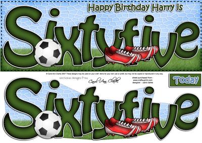 65th Birthday Harry Large Dl Quick Card N 3D Decoupage