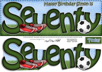 70th Birthday Simon Large Dl Quick Card N 3D Decoupage