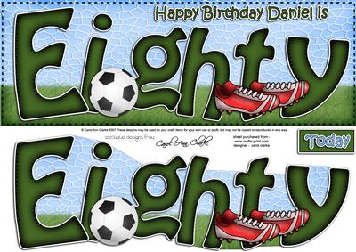 80th Birthday Daniel Large Dl Quick Card N 3D Decoupage