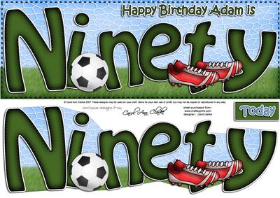 90th Birthday Adam Large Dl Quick Card N 3D Decoupage