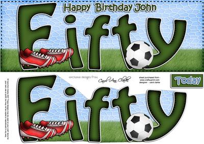 50th Birthday John Large Dl Quick Card N 3D Decoupage