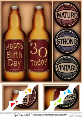 8x8 Novelty 30th Birthday Beer N Cheese Corner Stacker