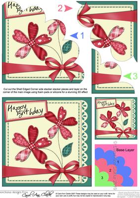 Birthday Flowers N Lace Shell Edged Corner Stacker