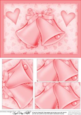 A5 Romantic Wedding Bells Pyramage Topper