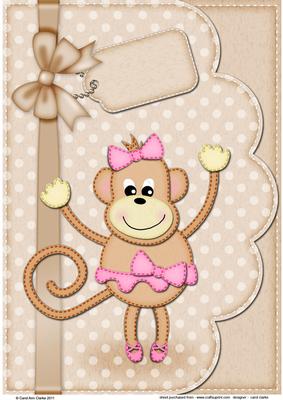 A4 Tu Tu Monkey Felties Envelope Edge