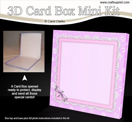 Dragonflies & Lace 5 x 5 Square Card Box Mini Kit