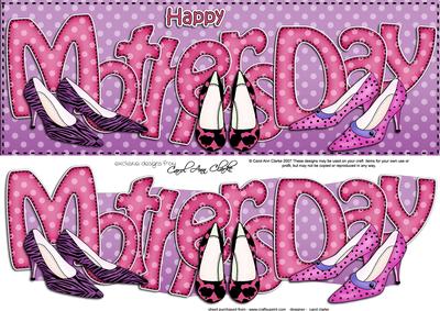 Large Dl Mothers Day Shoes Quick Card 3D Decoupage