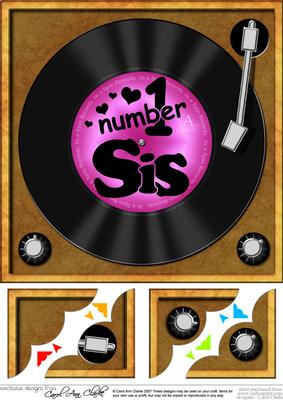 8 x 8 Number 1 Sis Record Scalloped Corner Topper