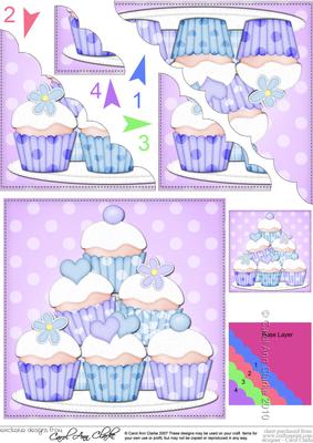 Cupcakes Felties Scallop Corner Side Stacker Topper