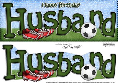 Birthday Husband Football Large Dl Card N 3D Decoupage