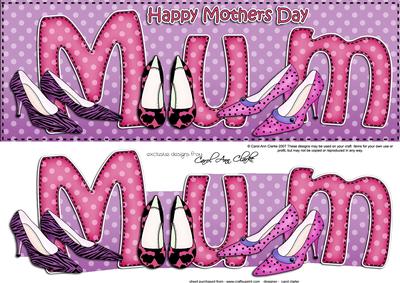 Large Dl Mothers Day Mum Quick Card N 3D Decoupage