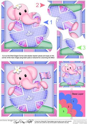 Lola Elephant's Union Jack Flag Heart Shell Edged Stacker