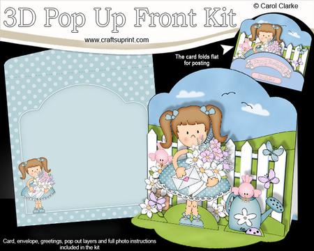 3D Girlz Liz's Flowers Pop Up Front Card Kit