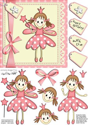 Fairy Twinkletoes and Lace Quick Card N 3D Decoupage