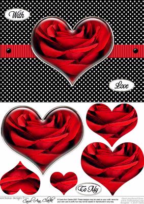 Romantic Roses Quick Card with Heart Shaped Pyramage