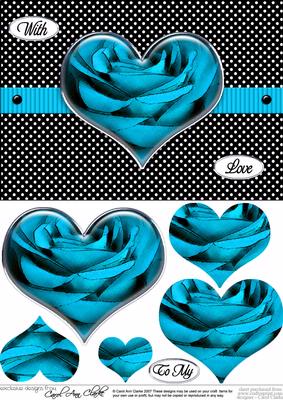 Romantic Roses Quick Card with Heart Shaped Pyramage