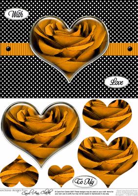 Romantic Roses Quick Card with Heart Shaped Pyramage