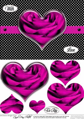 Romantic Roses Quick Card with Heart Shaped Pyramage