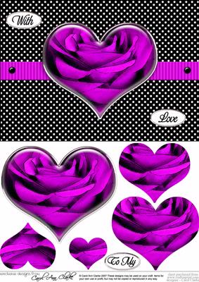 Romantic Roses Quick Card with Heart Shaped Pyramage