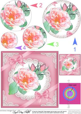 Rose and Lace Circle Pyramage Topper