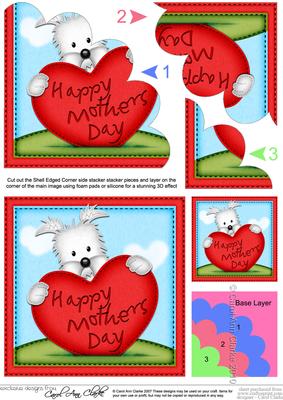 Jock Westie Dog's Mothers Day Heart Shell Edged Side Stacker