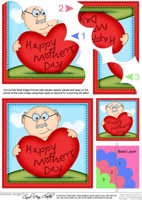Old Man Bert's Mothers Day Heart Shell Edged Side Stacker