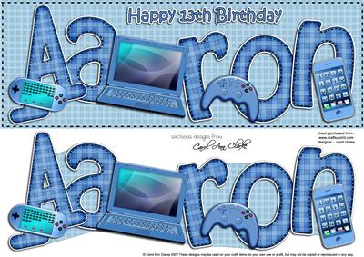 13th Birthday Aaron Gadgets & Gizmos Large Dl 3D Decoupage