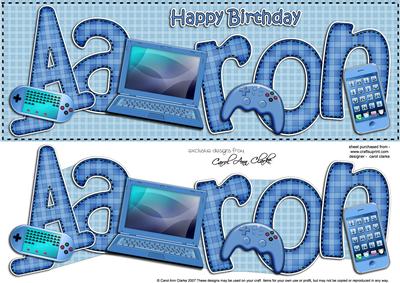 Birthday Aaron Gadgets & Gizmos Large Dl 3D Decoupage