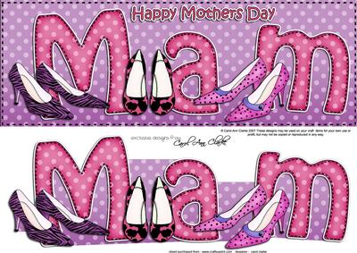Large Dl Mothers Day Mam Shoes Quick Card 3D Decoupage