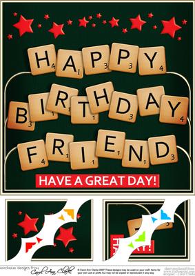 8 x 8 Birthday Word Game Scalloped Corner Topper