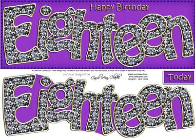 18th Birthday Large Dl Quick Card N 3D Decoupage