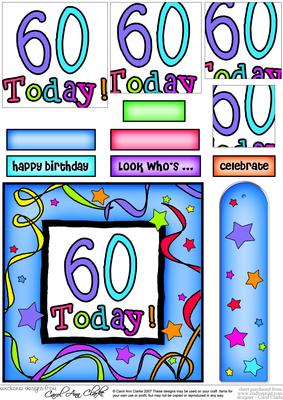 60th Birthday Quick Card with Pyramage