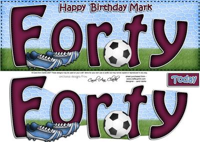 40th Birthday Mark Large Dl Quick Card N 3D Decoupage