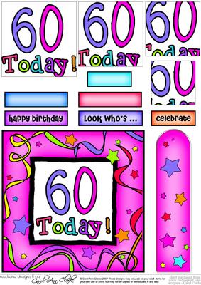 60th Birthday Quick Card with Pyramage