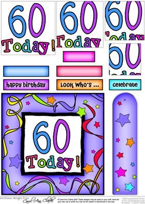 60th Birthday Quick Card with Pyramage